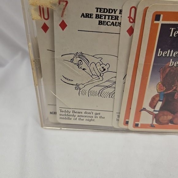 VTG Teddy Bears are Better Than Men Funny Playing Cards Ivory Tower - Picture 4 of 5